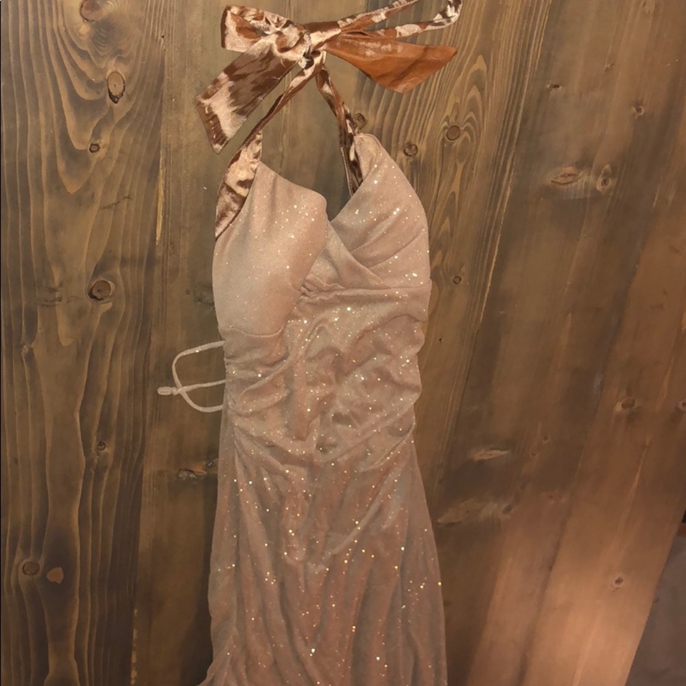 Brand new gold sparkle glitter prom dress